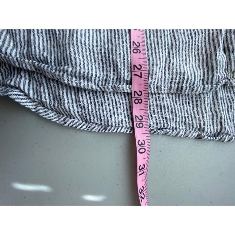 Sigrid Olsen 100% Linen Striped Roll Tab Tunic Shirt Blue White Plus Size 1X - Picture 5 of 7